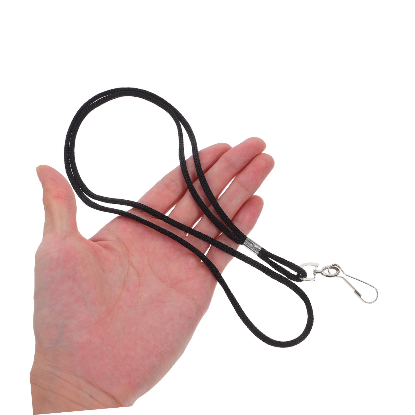 Cordino Porta Badge Nero 100 Pezzi in Poliestere con Clip