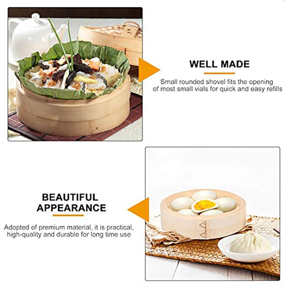 Luminexia Haushalts-Bambus-Dampfgarer,Bambus-Dämpfkorb 1-Etagen /2-Etagen,Chinesischer Dampfgarer mit Deckel,Bambusdämpfer Kochgeschirr für Reis,Dim Sum,Gemüse,Fleisch und Fisch,9 Größen