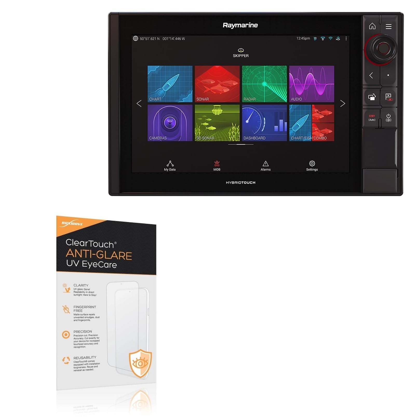 BoxWave Screen Protector Compatible With Raymarine Axiom Pro 12 - ClearTouch Anti-Glare Anti-UV EyeCare (2-Pack), Filters out Harmful Blue Light Reduce Fatigue