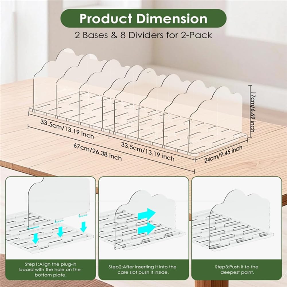 Organizador de Bolsos para Armario, Divisor de Estante Ajustable, Organizador de Bolsas Transparentes para Dormitorio y Oficina.