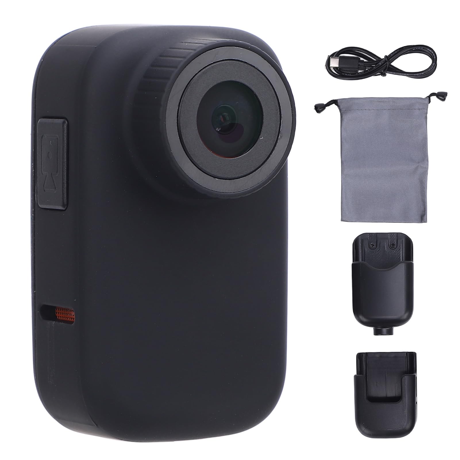 Caméra Corporelle Pour Animaux, Caméra Portable Résistante à l'Eau Pour Chiens et Chats, Caméra d'Action HD avec Câble USB pour Aventures en Plein Air, Monture Réglable pour Collie (Noire)