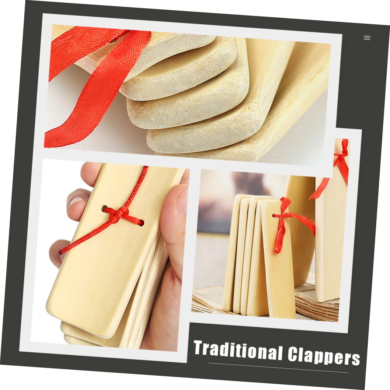 Allegro de bambú, badajo, badajo, instrumento de percusión, 2 piezas Instrumentos Instrumentos Musicales for Adultos Chino Kuaiban Clapper Adulto Toyys Castañuelas Mano Clapper Ritmo Avanzado Co
