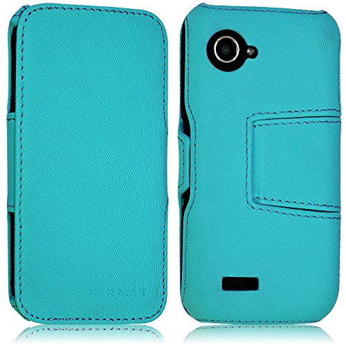 Seluxion - Coque Housse Etui avec Rabat Latéral Fonction Support pour Wiko Cink Slim 2 Couleur Bleu Turquoise