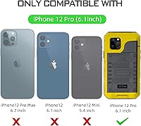 Vista 3 de Mitywah Funda impermeable para iPhone 12 Pro, carcasa resistente a los golpes con protector de pantalla incorporado, funda metálica de cuerpo