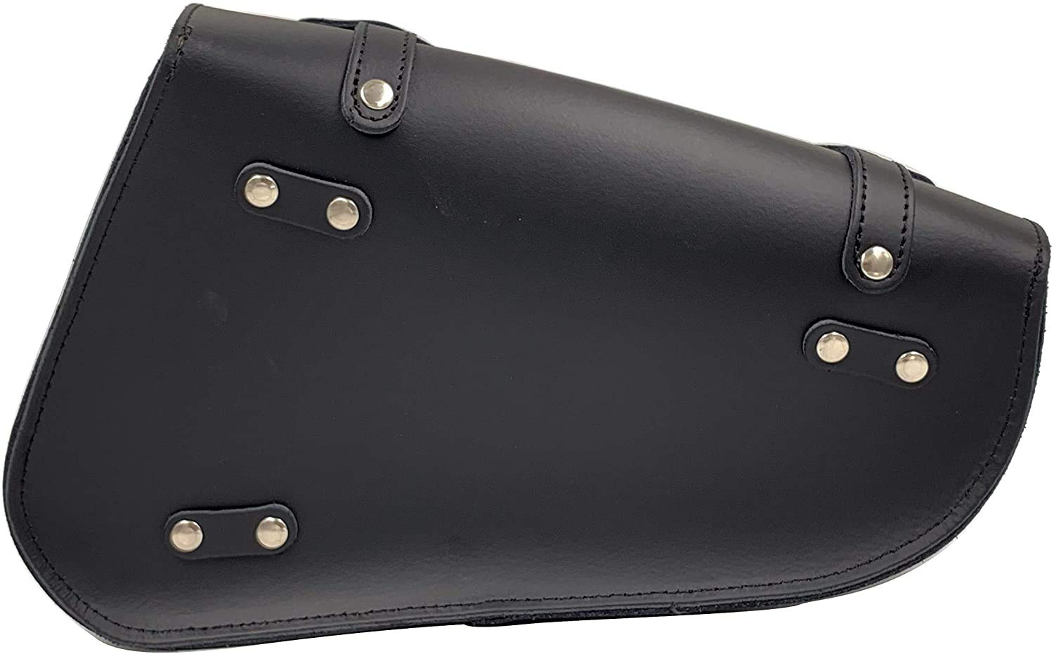 Iguana Custom Alforja de Cuero para basculante con Cierres rápidos y Enganche para candando específica para el Lado Izquierdo de la Harley Davidson Sportster Fabricada a Mano en España auténtica Piel