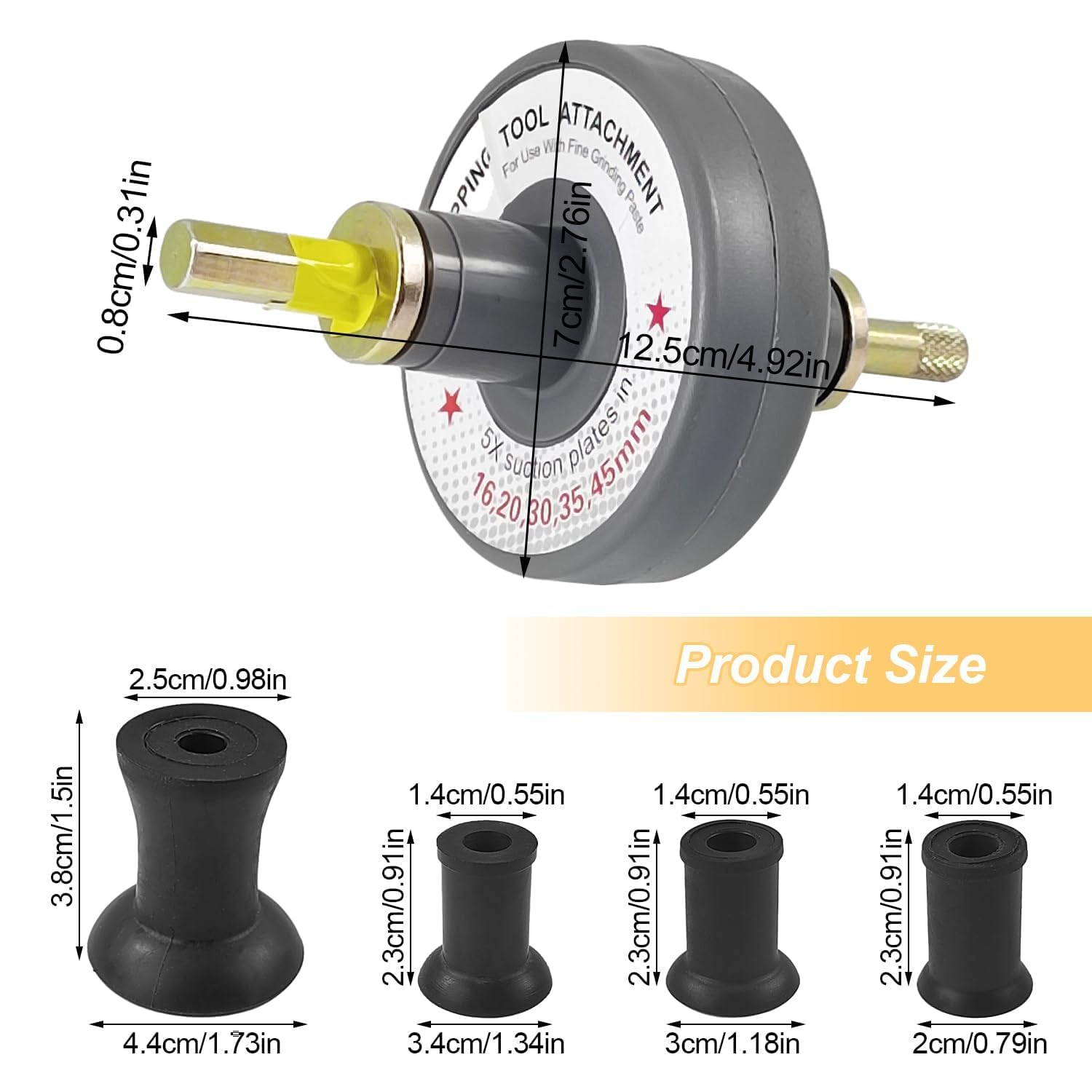 Kit D’outil De Rodage De Soupapes – Avec 5 Plaques D’aspiration – Vitesse 1000-1250 Tr/min – Pour Auto, Moto, VTT