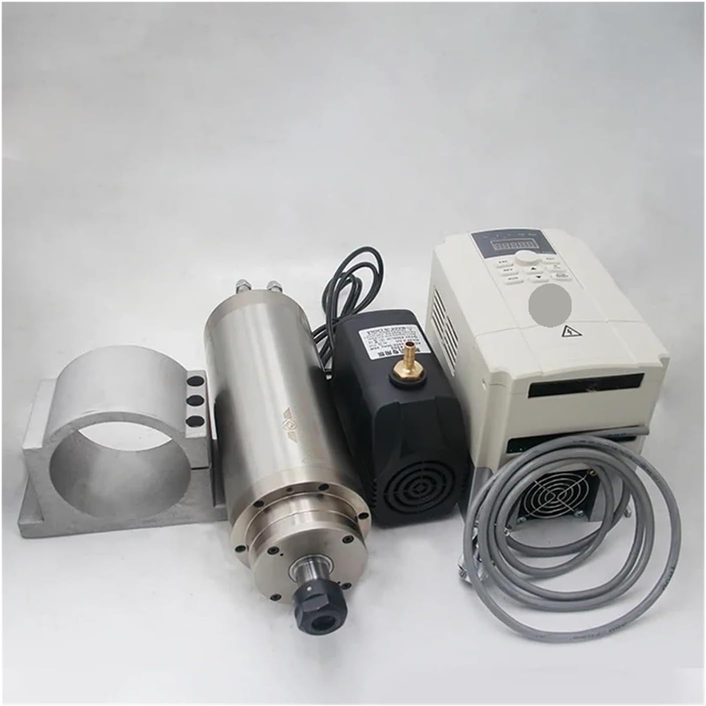 Compatible for CNC Router Spindle Motor Kit ER11 ER16 VFD 1.5KW 2.2KW 4. for DIY Milling Engraving Machine 65/80/100mm Clamp Water Pump(Kit 14)