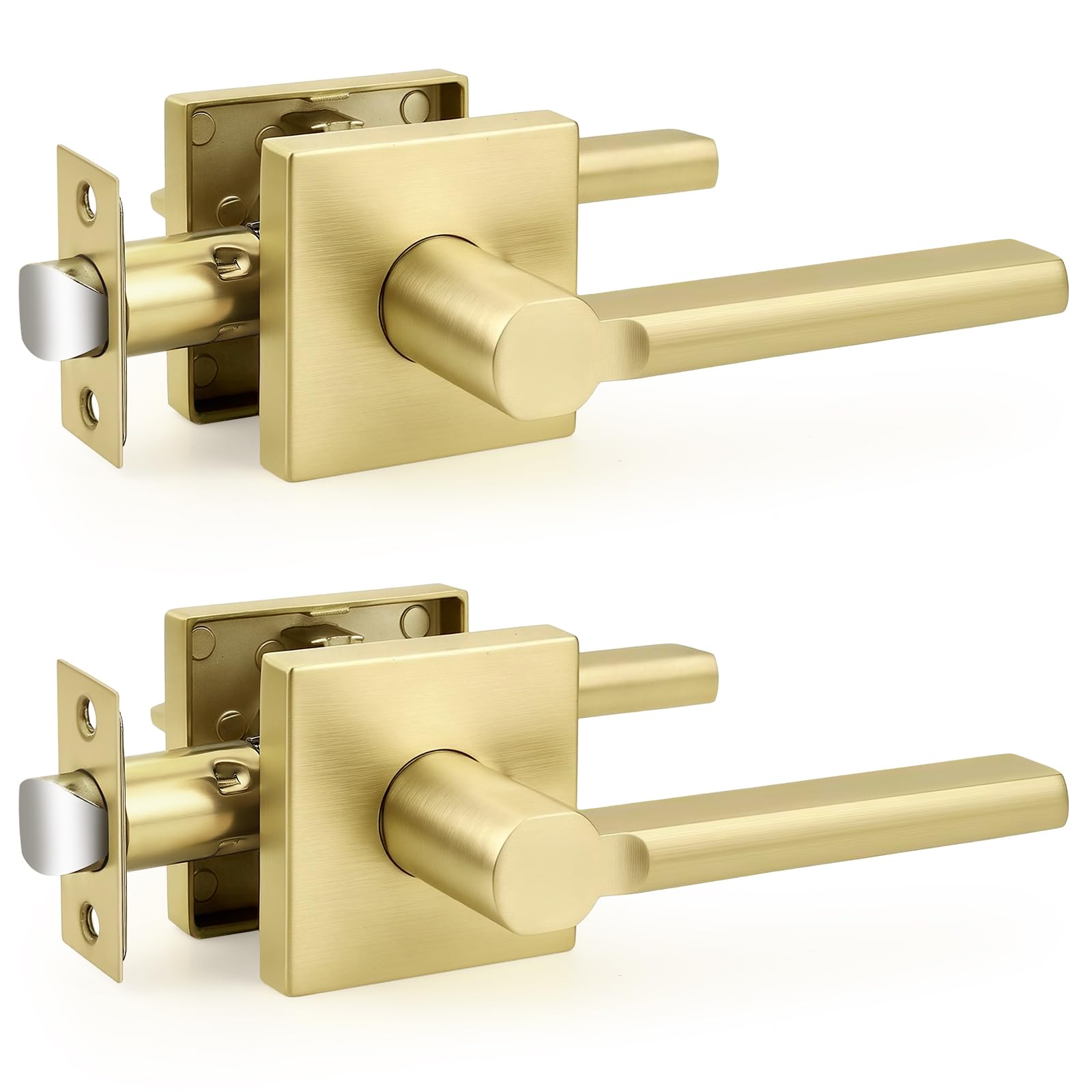 Probrico Door Handle with Lock - Brushed Nickel -27