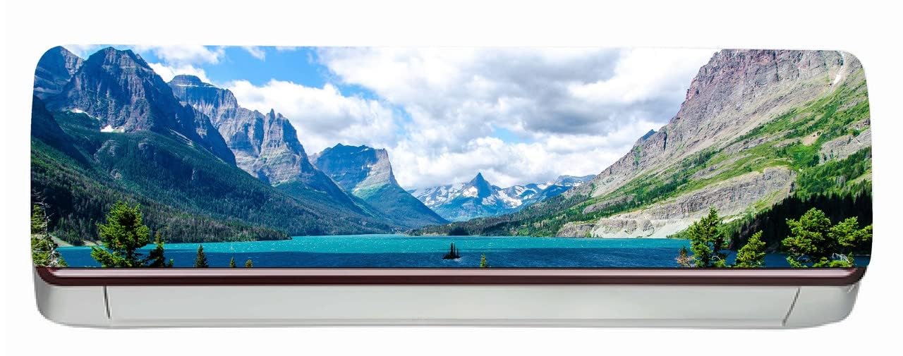 DreamKraft Beautiful Mountains with Ocean View AC Sticker Dreamy Landscape for Relaxation (Multicolor PVC Vinyl 30Cm x 91Cm)-picture-15