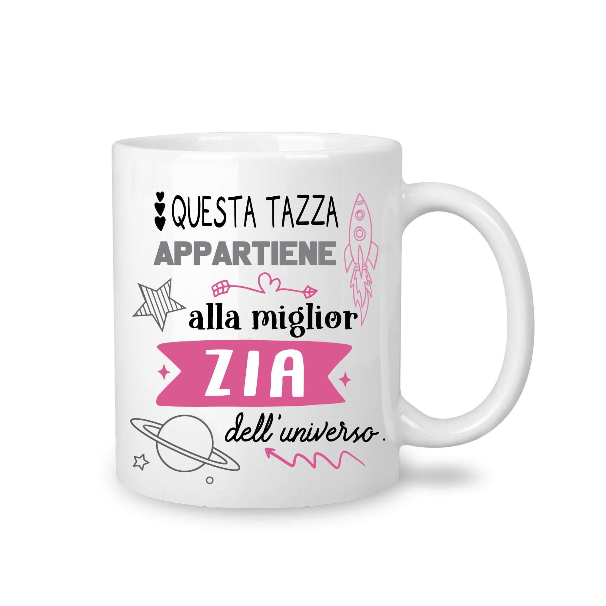 Yufansd Mug Tazza Zia - La Miglior Zia dell'Universo - Regalo Originale per Zietta da Nipote - Compleanno, Matrimonio, Festa della Mamma, Natale - Tazza Caffè in Ceramica 350 ML