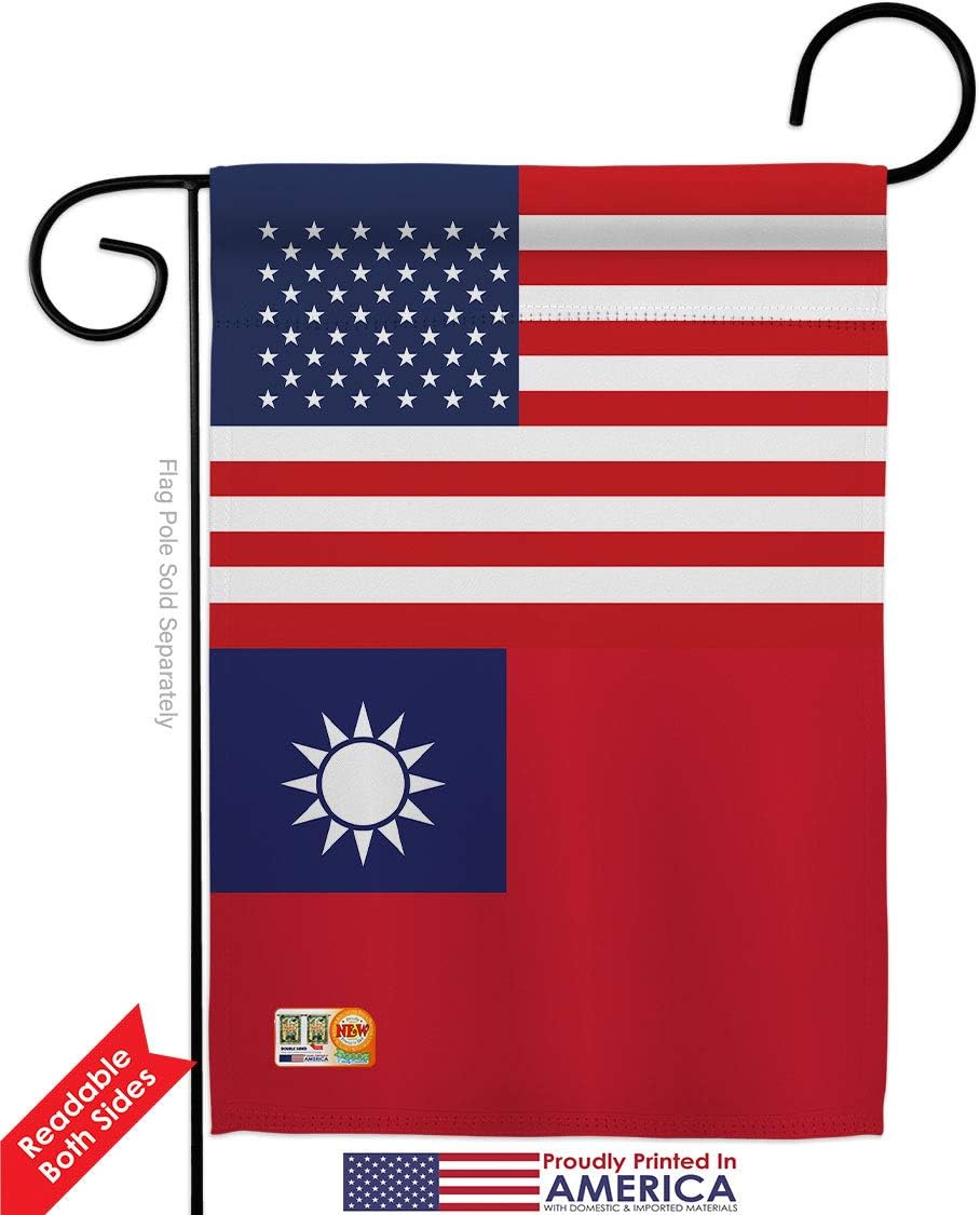 Taiwan US Friendship Garden Flag Set Mailbox Hanger Regional USA American Alliance World Country Particular Area Small Decorative Gift Yard House Banner Double-Sided Made In 13 X 18.5