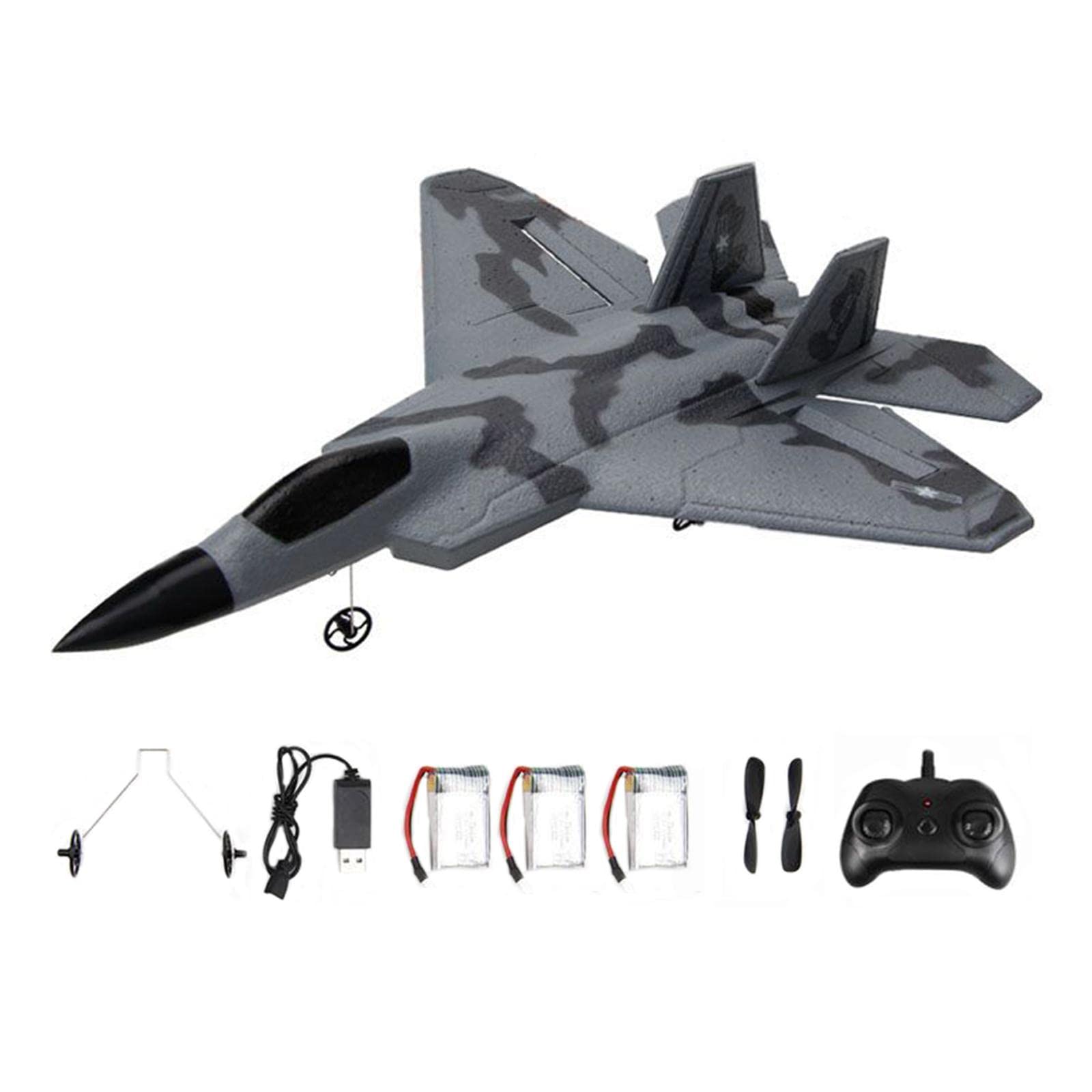 predolo 2 Piezas Avión Teledirigido RC Avión Control Remoto Juguete Fija Material Función Giroscopio Adecuado para Regalo Juegos al Aire Libre, 3 Pilas