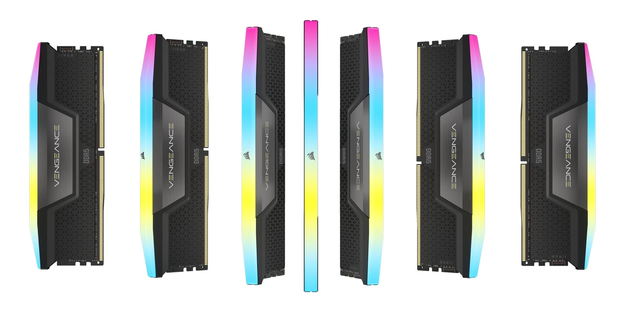 CORSAIR VENGEANCE RGB DDR5 RAM 32GB (2x16GB) 7000MHz CL34 Intel XMP Compatibile iCUE Memoria per Computer - Nero (CMH32GX5M2X7000C34)