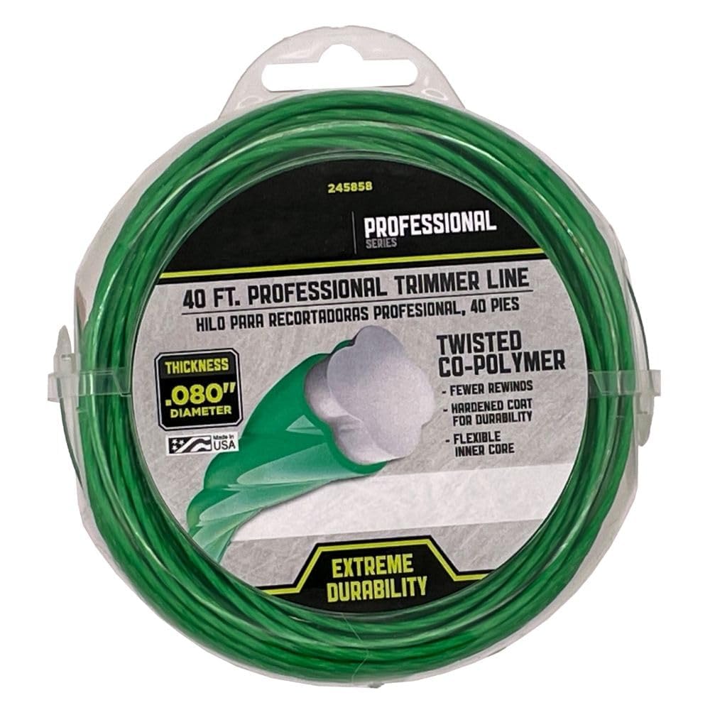 Vaughan's Master Line PRO 40 ft x .080 in Professional Jacketed Universal Trimmer Line for Weedeater | Fits Most Popular Brands | Weed Eater String | 1 Pack