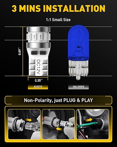 Miniatura 86 de AUXITO 912 921 luz LED de marcha atrás de 1000 lumen de alta potencia 2835 15-SMD, muy brillante y libre de error T15 906 W16W, 6000 K, luz blanca
