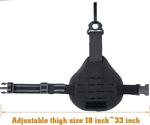 Miniatura 2 de Molle táctico corte láser plataforma de pierna caída universal panel de pierna caída con cinturón ajustable de gancho y bucle y soporte de llavero