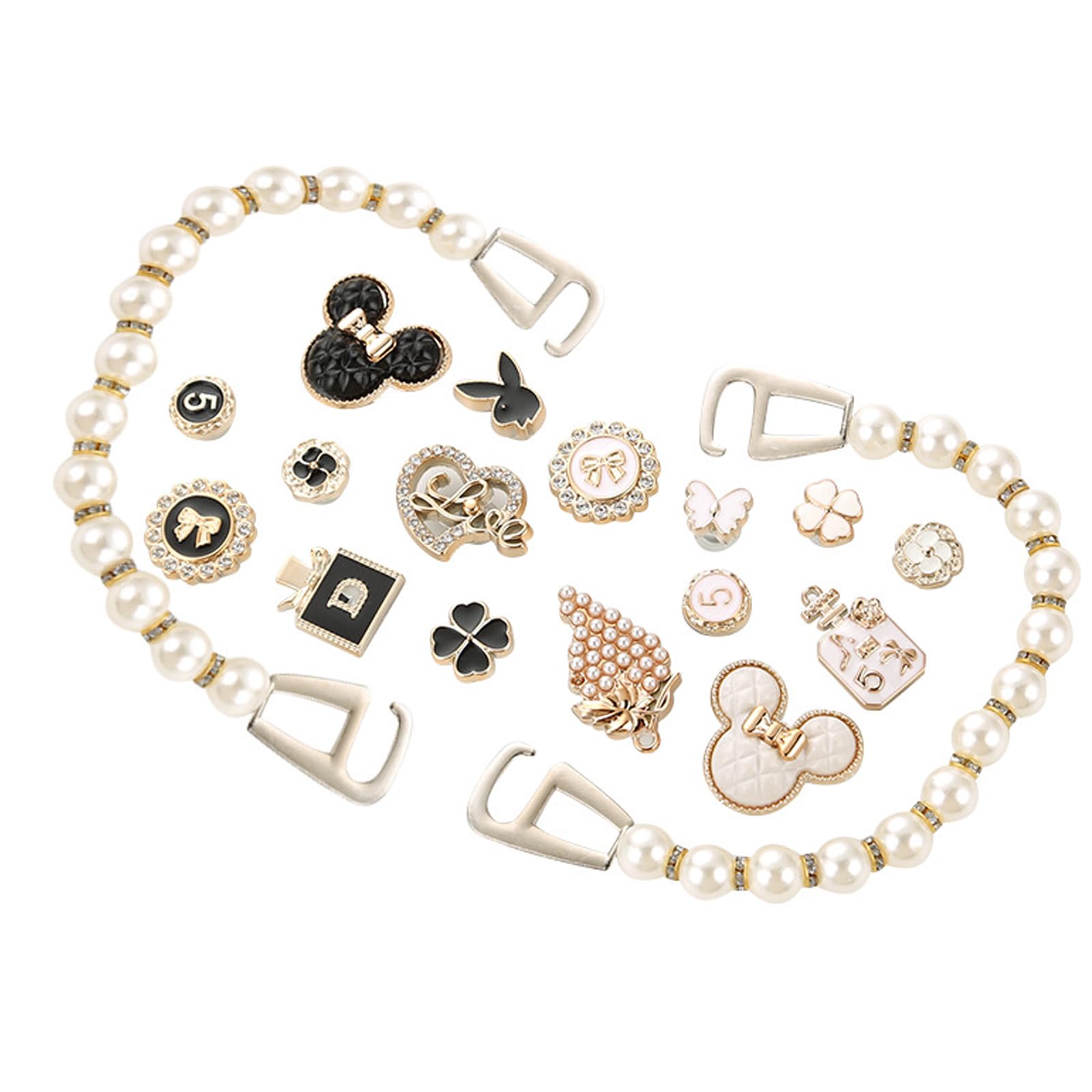 18 Ciondoli Per Scarpe Con Strass - Decorazioni Per Zoccoli Donne E Ragazze