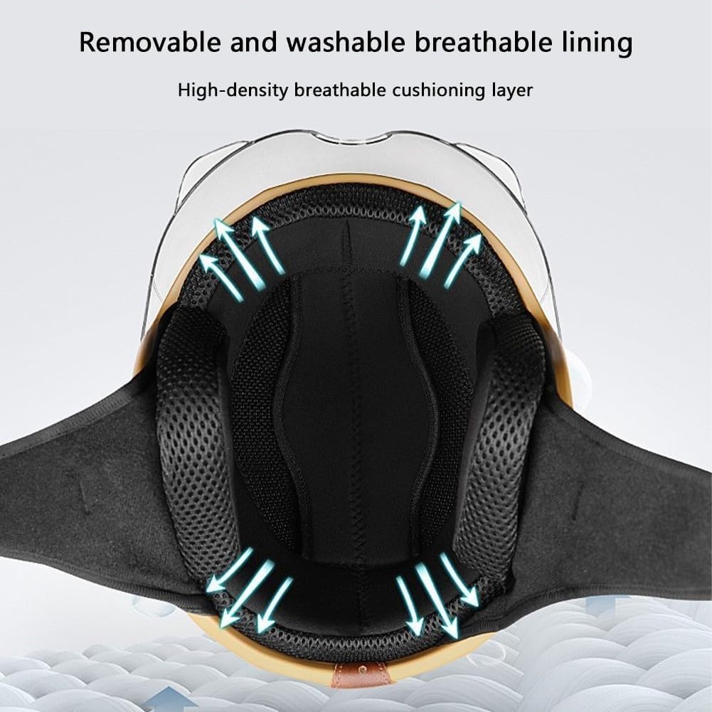 Kask Motocyklowy Z Otwartą Twarzą Dla Dorosłych, Kaski 3/4, Pokrowiec Na Kask Motocyklowy Z Otwartą Twarzą, Kaski Motocyklowe Do Motoroweru Z Przezroczystym Wizjerem, Ochrona Przeciwsłoneczna Dla Kobi