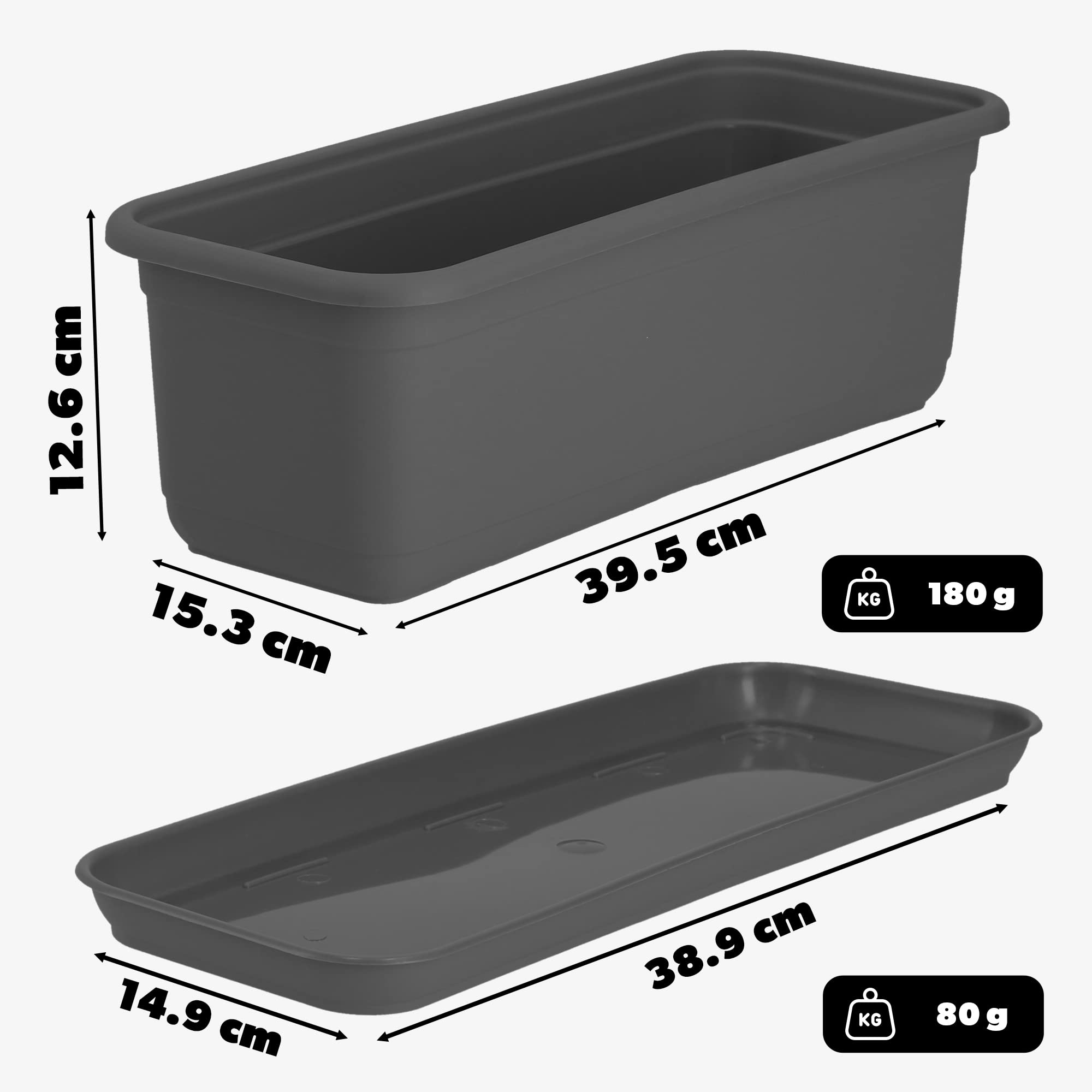 Jardinière Avec Soucoupe Jardinière Balcon 3L KONZEPT Avec