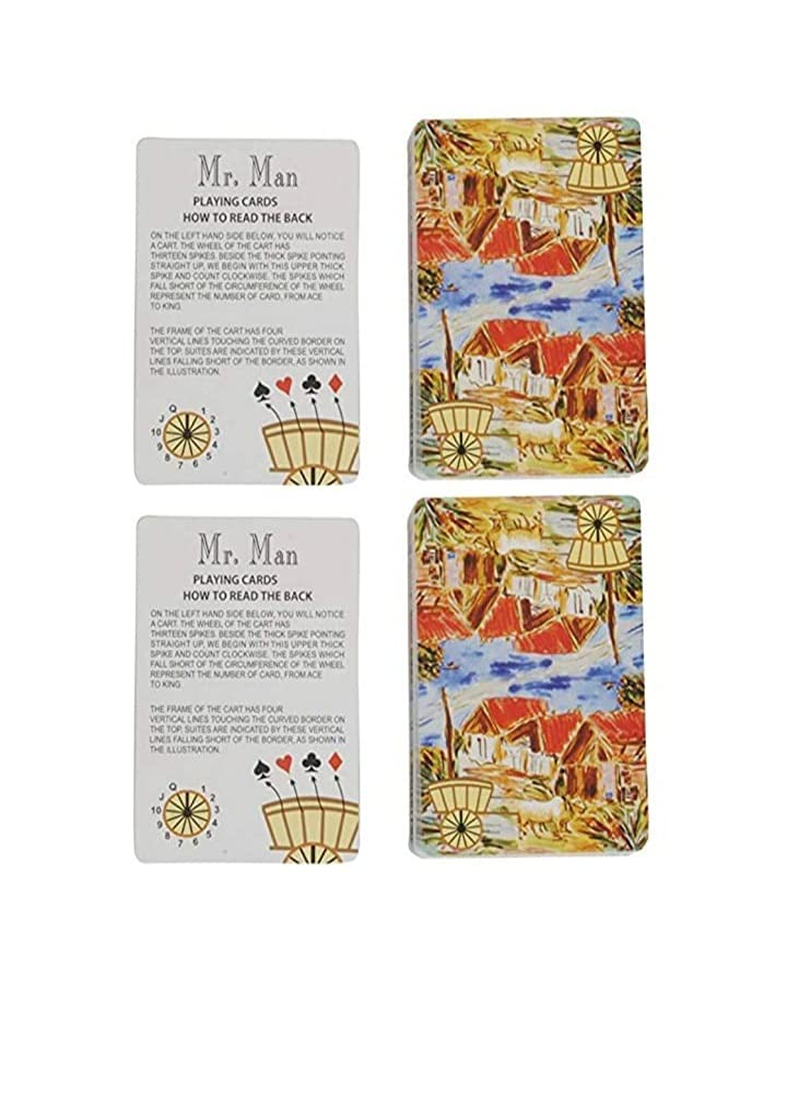 Mr. Man 555 Marked Playing Card Deck, Cheating Playing Card Marked Card Magic Bridge Size, Paper Cards Pack of 2