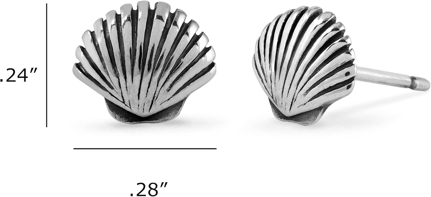 Boma Jewelry Sterling Silver Clam Seashell Stud Earring - Image 4
