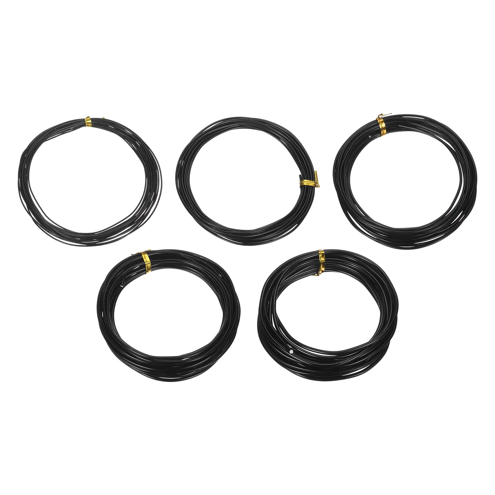 sourcing map 5 Roll Bonsai Wire 1/1.5/2/2.5/3mm Each Roll 16.4ft (5m) Anodized Aluminum Bonsai Wire for Gardening Tree Branch Fixing DIY Crafting, Black