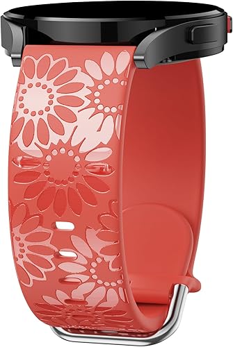 Correa grabada de girasol compatible con Samsung Galaxy Watch 6 5 4 1.575 in 1.732 in5 Pro 1.772 inWatch 6 4 Classic 1.693 in 1.850 in 1.654 in