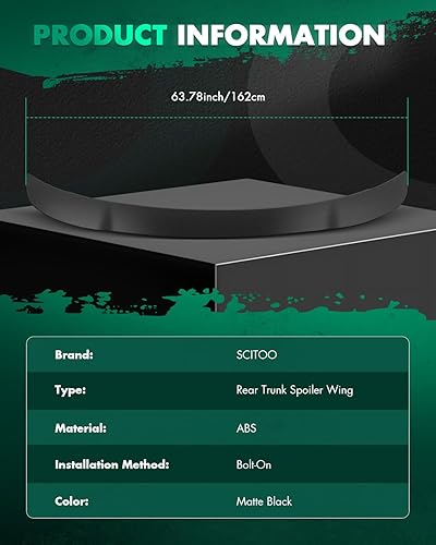 Miniatura 3 de SCITOO Alerón lateral compatible con Dodge Charger Sedán 2011-2020 negro mate estilo Hellcat para alerón trasero del maletero