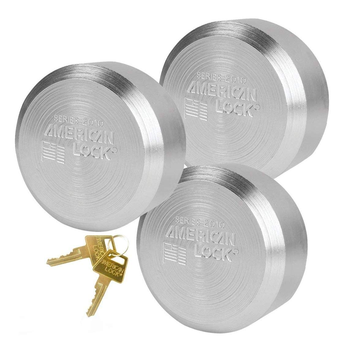 American/Master Lock - (3) Solid Steel, High Security, Hidden Shackle Padlocks A2010KA-3