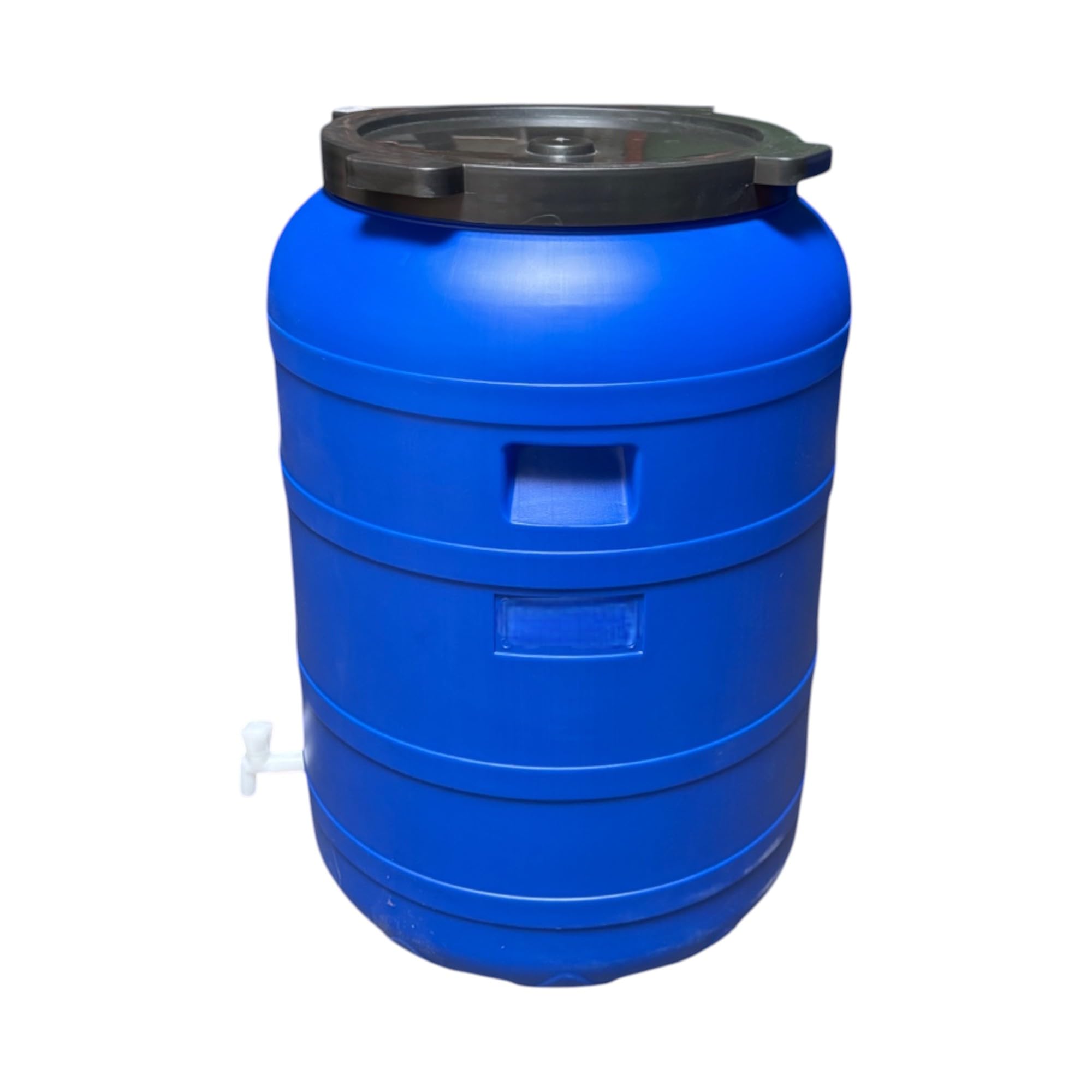 Jordan & Jordan — Fût Plastique 200L PEHD — Couvercle à Visser + Robinet — Grande Capacité Alimentaire — Eau, Huiles, Solide — Certifié sans BPA