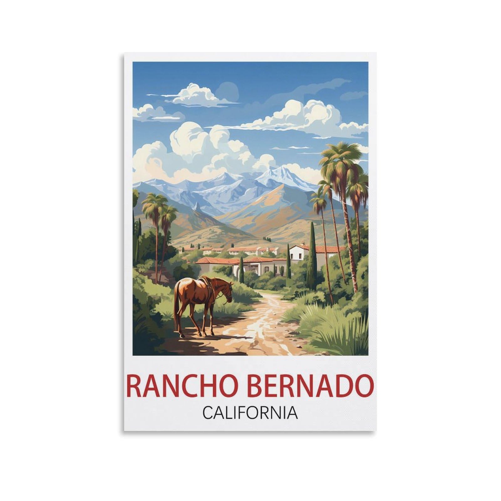 Metal Tin Sign Tin Sign Metal Retro Art Wall Poster for Home Club Garden Decor Rancho Bernado California Posters 30x30cm