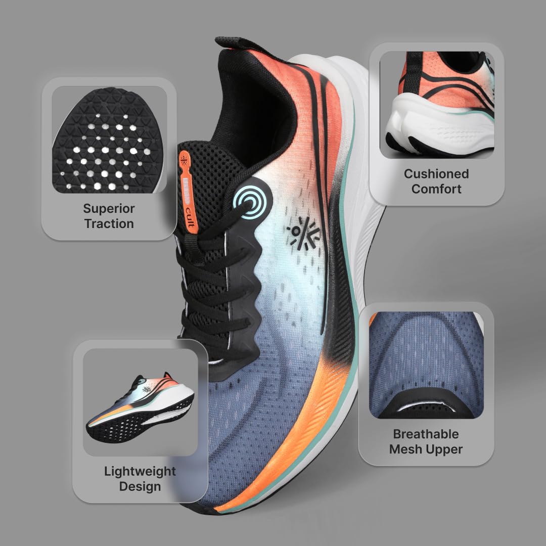 CULT Dynex - Tenis de correr para hombre, parte superior transpirable, comodidad acolchada, agarre antideslizante, ligeros para uso diario