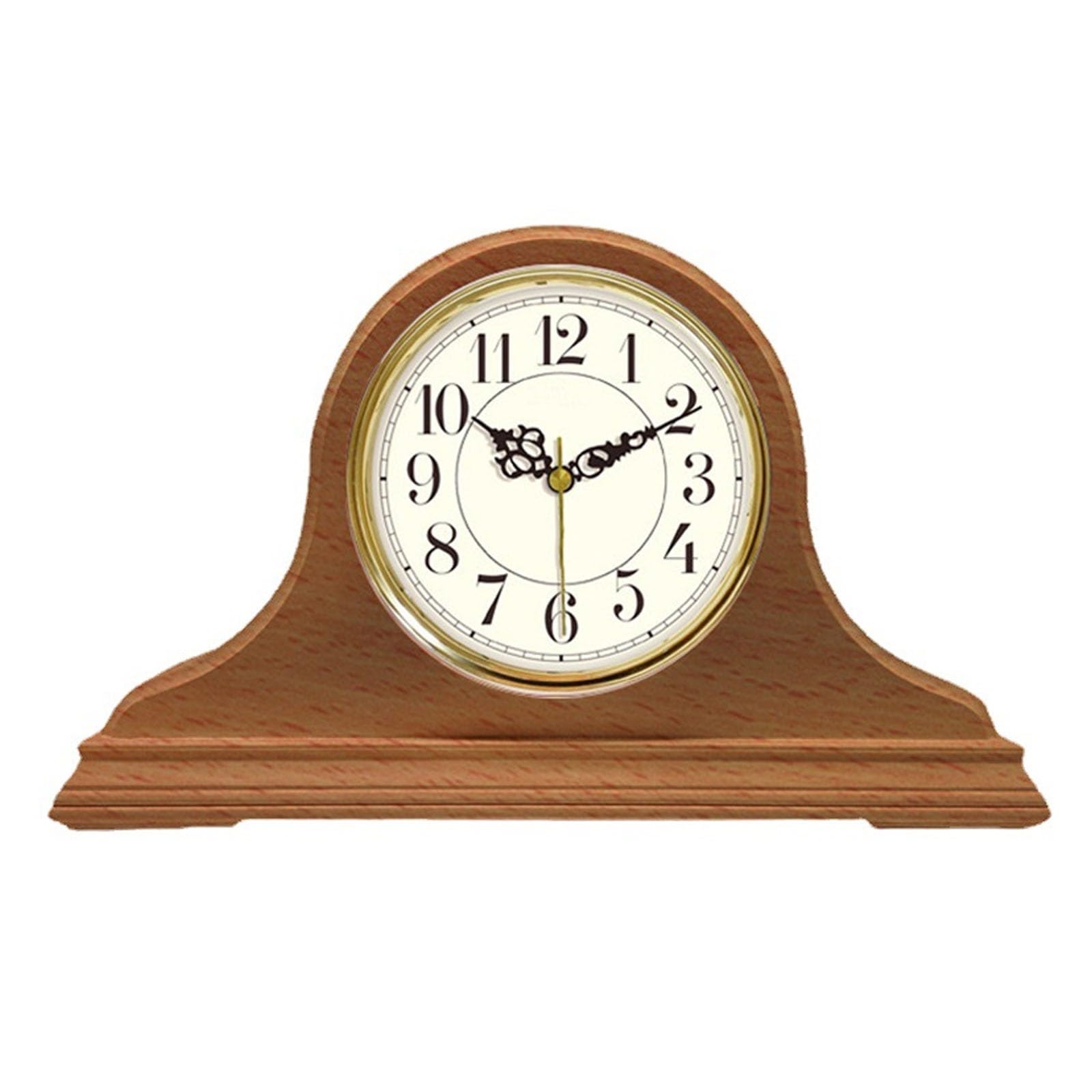GHKryD wall clock, Solid Wood Mantel Clock,Battery Operated Vintage Farmhouse Decorative Simplicity Silent Movement Table