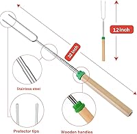 Vista 2 de Mluchee - Pinchos telescópicos para asar malvaviscos o salchichas en hogueras, con bolsa de transporte para campamento o patio trasero
