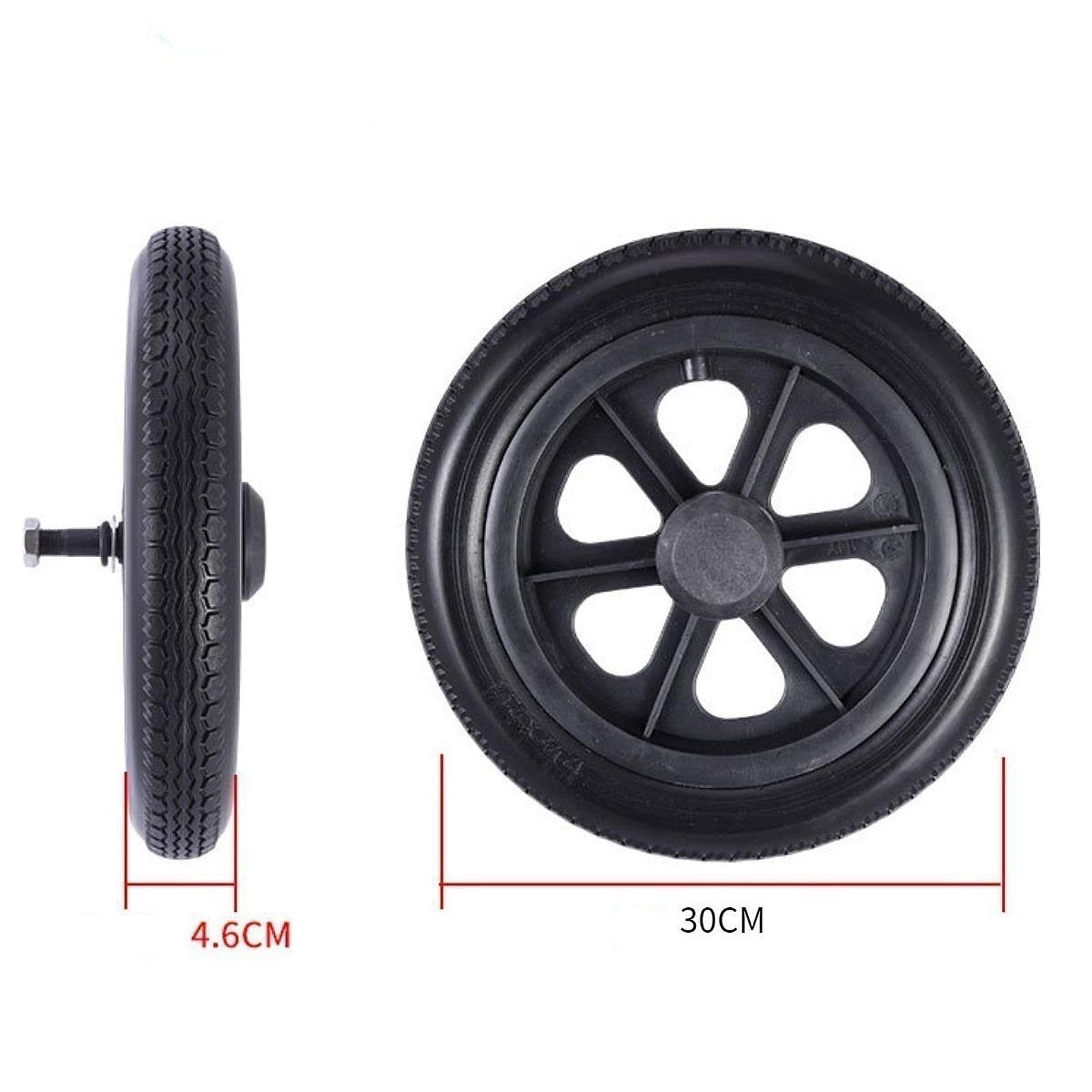 2 Neumáticos para Silla de Ruedas, Rueda Delantera de 12 Pulgadas, Repuestos, Antipinchazos, para Sillas de Ruedas Manuales Y Ruedas, Negro