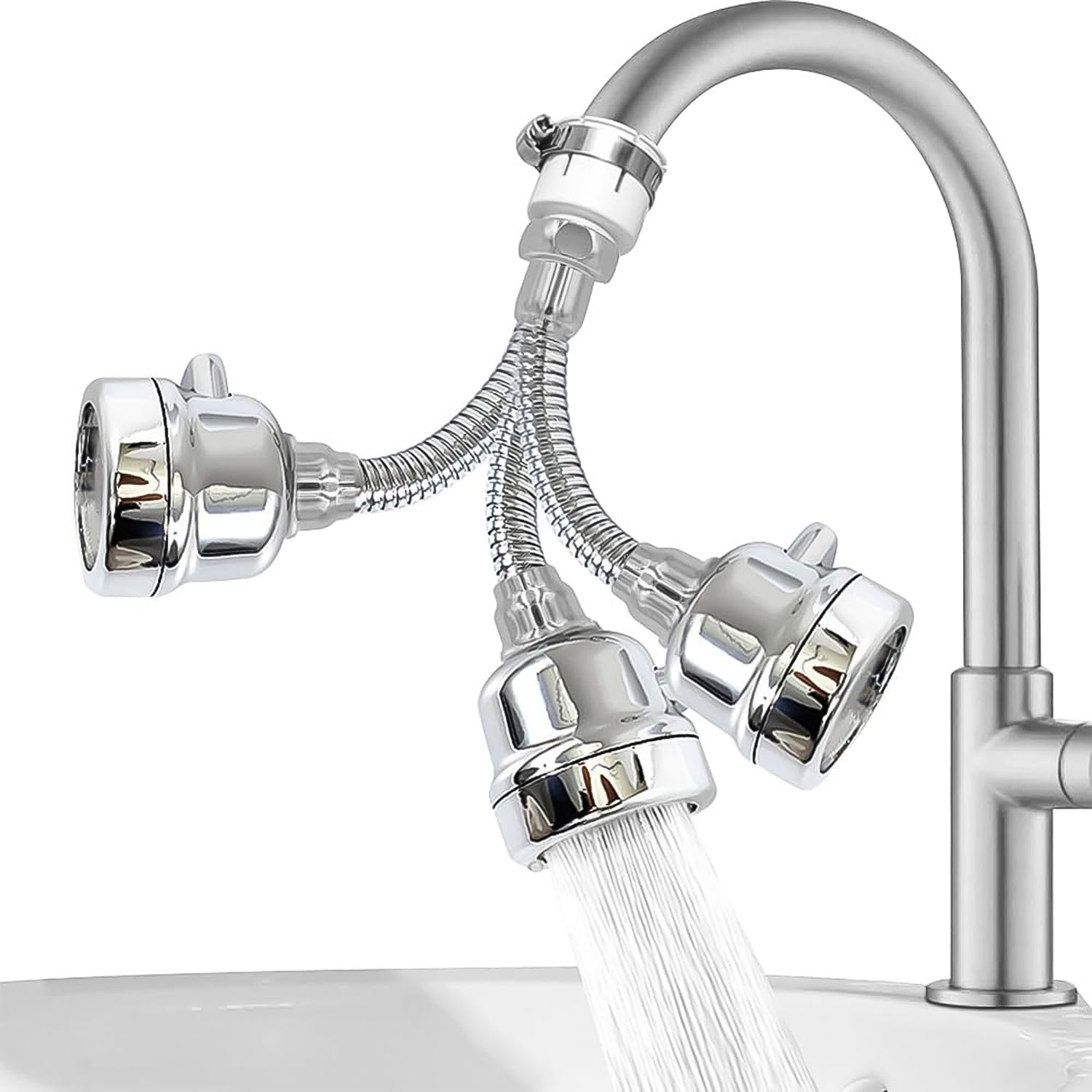 MAPPERZ Universal Spring Faucet Bubbler 360° Swivel Tap Nozzle with Water-Saving Filter Anti-Splash Design, Pressurized Diffuser for Kitchen and Bathroom Faucet’s Efficiency and usability (Pack of 1)