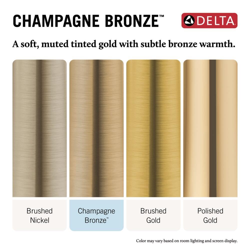 Delta Arvo 14 Series Brushed Gold Bathtub Shower Faucet Set with In2ition 2-in-1 Dual Shower Head with Handheld Spray Combo, Valve Trim Kit, Champagne Bronze 144840-CZ-I (Valve Included)