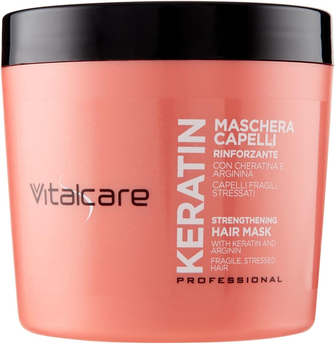 Vitalcare | Keratin - Strengthening Hair Mask, for Brittle and Stressed Hair, with Keratin and Arginine, for Stronger and Softer, 500 ml