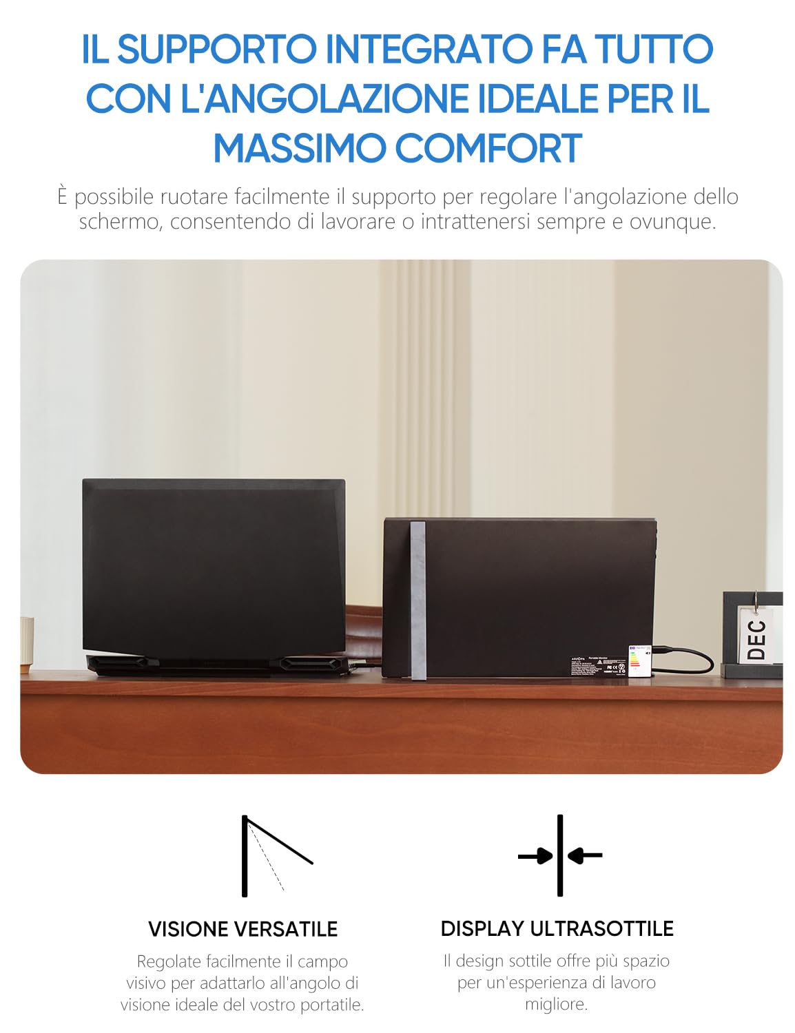 ARZOPA Monitor Portatile, 14,0 Pollici Portable Monitor, 1920x1080 FHD, IPS con HDMI/Type-C/USB-C, Mini Schermo Portatile, Doppio Altoparlante Integrato per laptop/PC/Mac/PS5 /Xbox