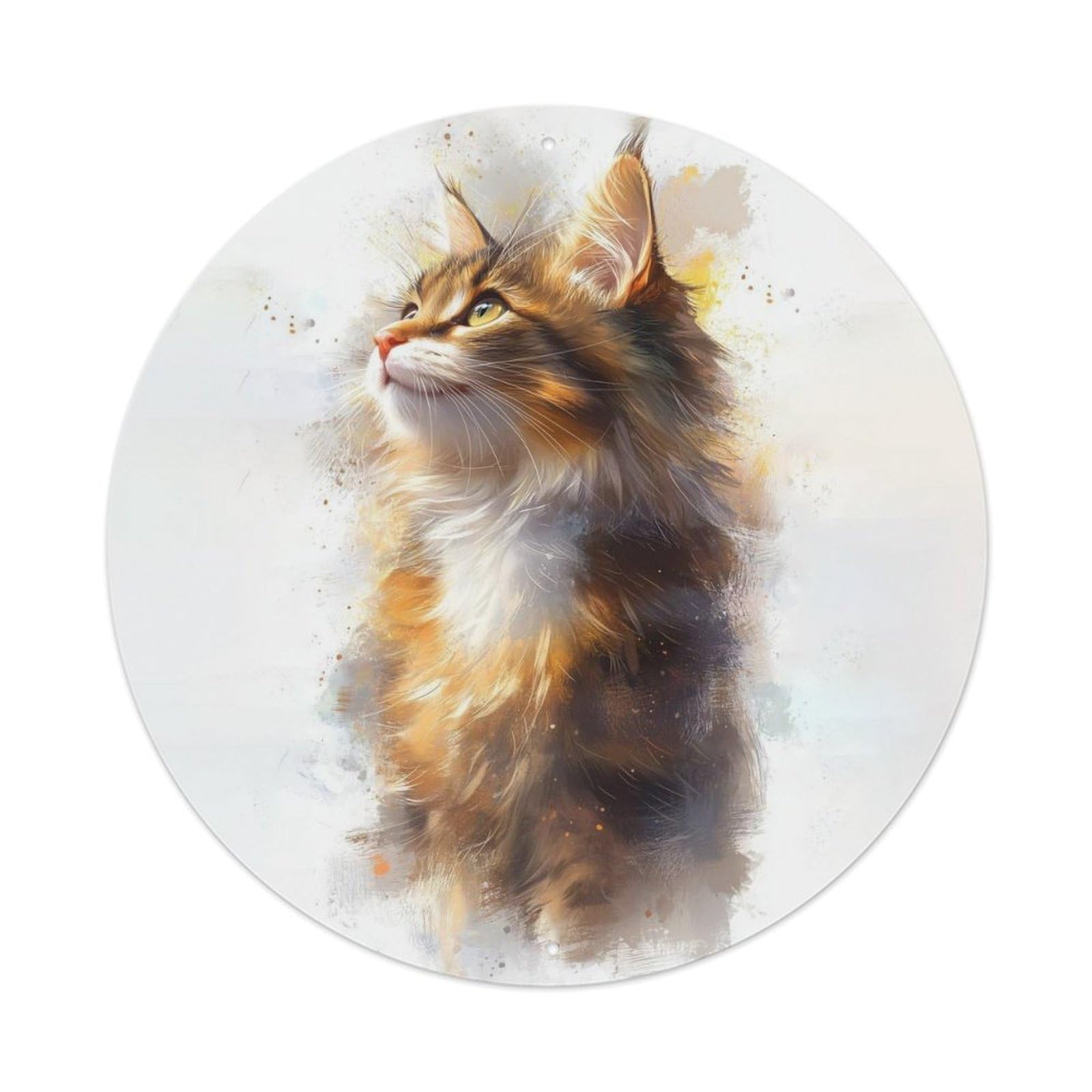 Animal Maine Coon Cat Cute Portrait Vintage Metal Tin Sign Plaque Wall Decor for Cafe, Club Bar, Office, Garden Metal Poster 8x8Inch