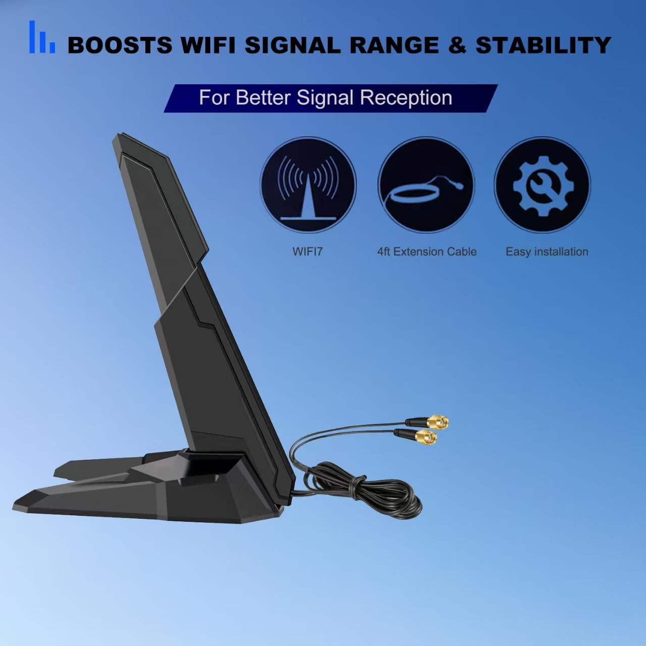WiFi 6E WiFi 7 Tri-Band Performance RP-SMA Connecteur Antenne pour MSI MAG B550/ B550M-VC/B550M PRO-VDH/MAG B650/ PRO B650M-A/ B760/ PRO B760-P/MAG B760M/ Z790/ PRO Z790-A MAX Carte mère de jeu