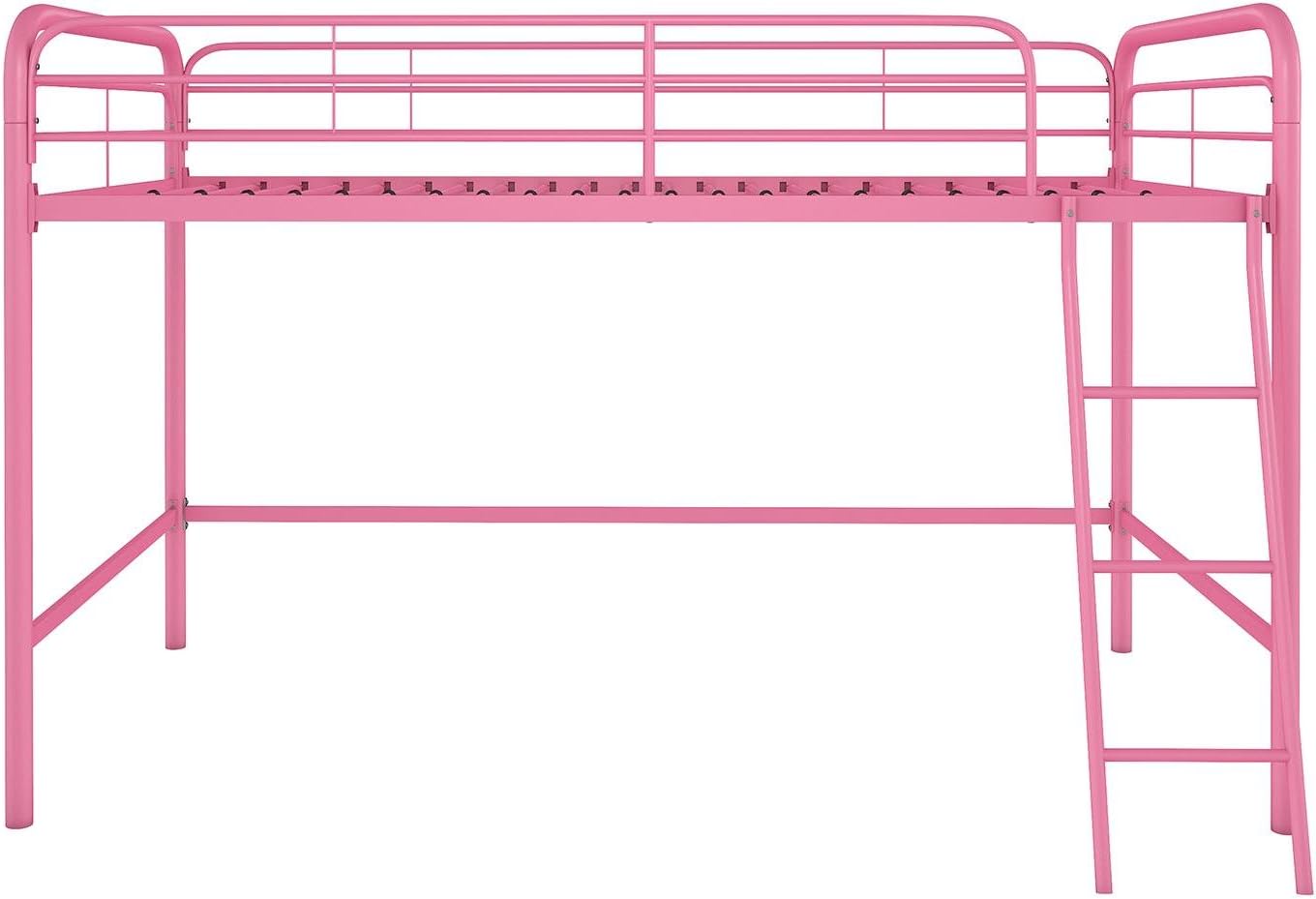 DHP Jett Junior Twin Metal Loft Bed, Pink