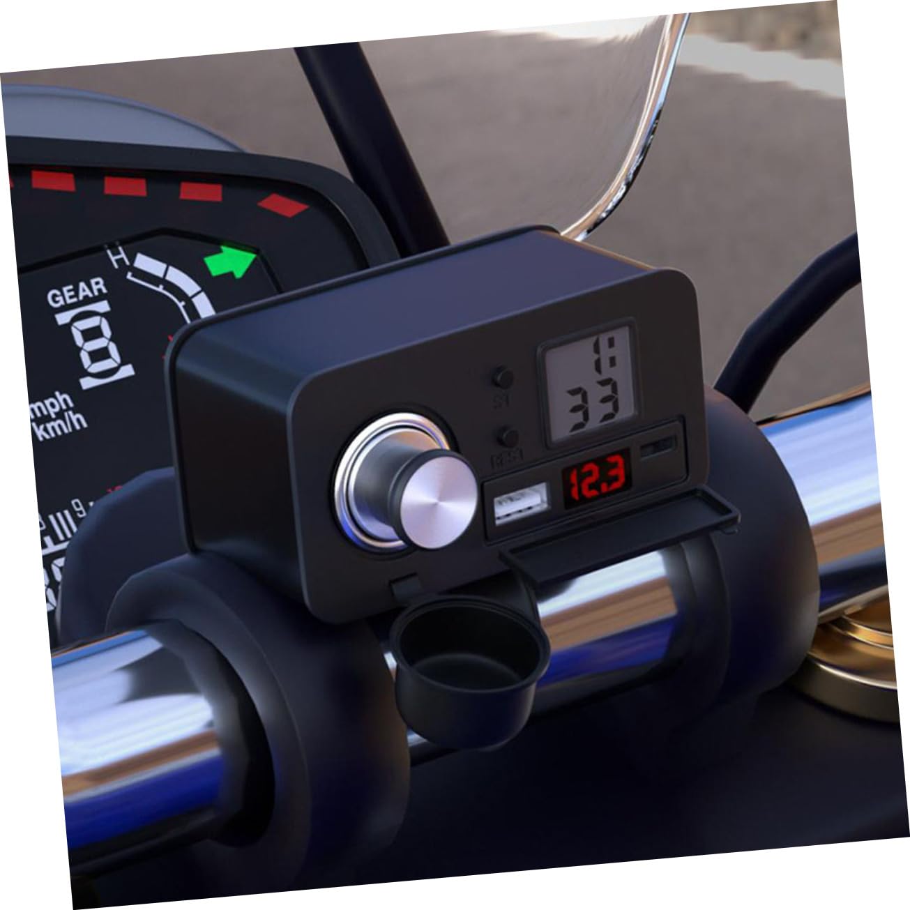 SHINEOFI Cargador USB para Motocicleta con De Cigarrillos De Cable Resistente Al Agua Adaptador De Corriente para Motocicleta para Viajes y Recorridos Moto