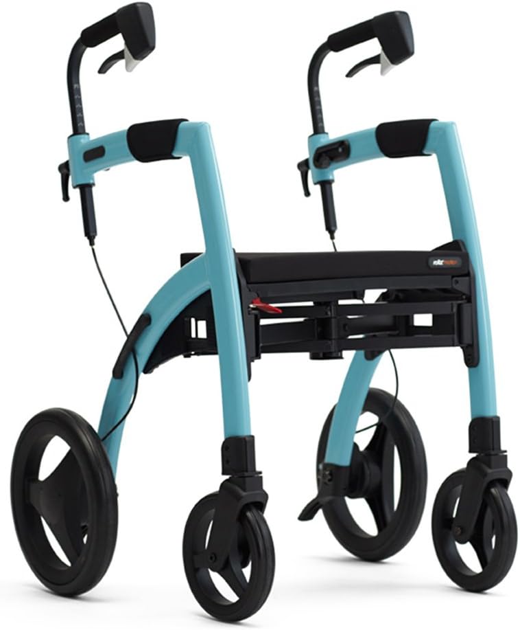 Rollz Motion 2-in-1 rollator and Transport Chair (Island Blue, Regular)