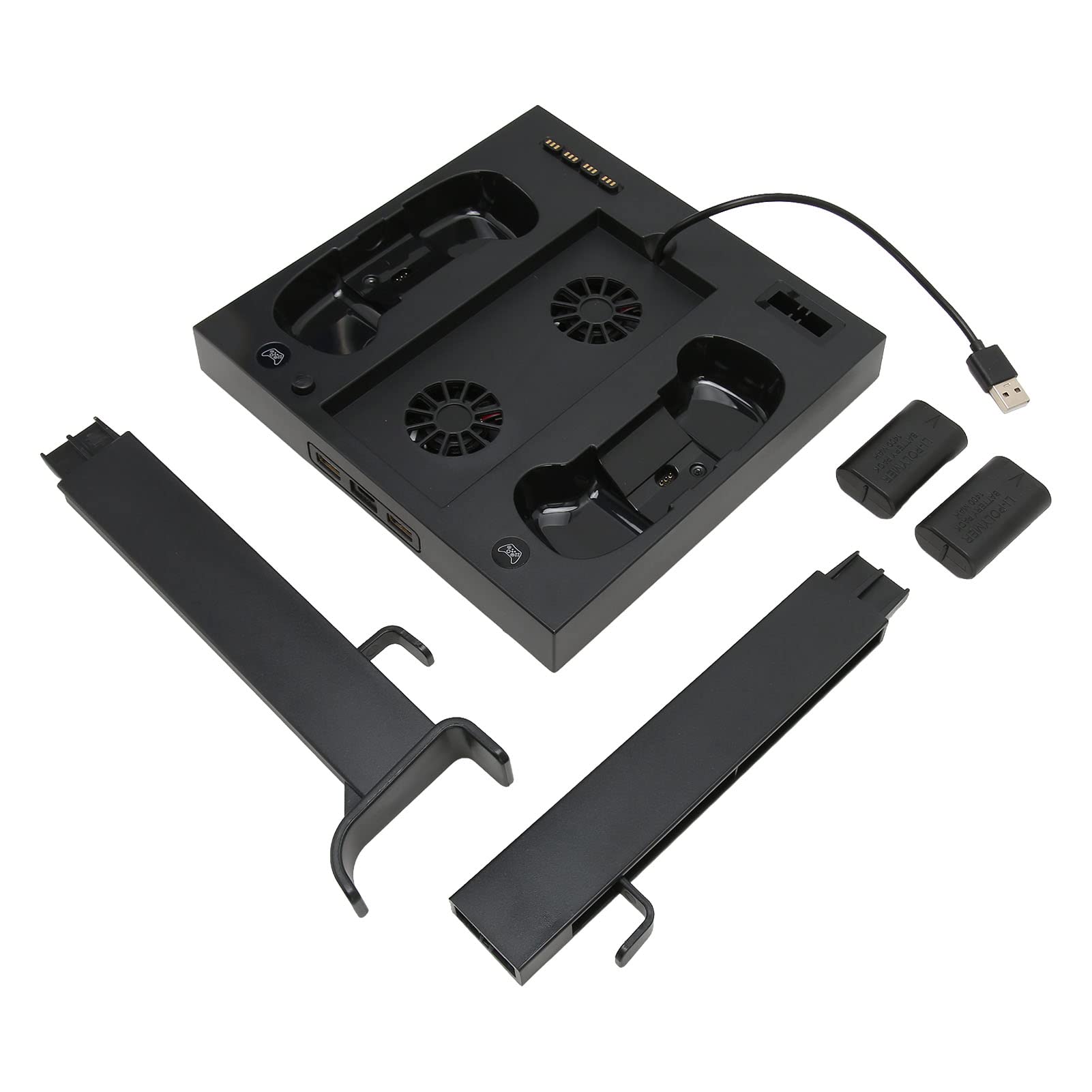 Supporto di Ricarica con Ventola di Raffreddamento per Console di Gioco e Controller Series S, Accessori Dock per Stazione di Ricarica Doppia Verticale con Batteria