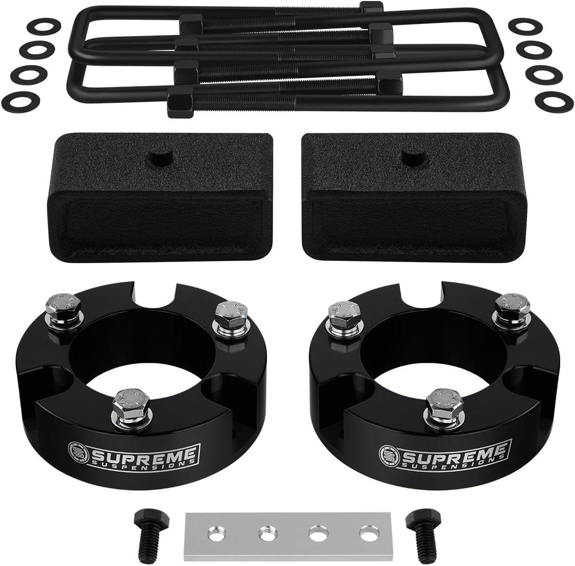 Supreme Suspensions - 3" Front + 2" Rear Lift Kit for 1999-2006 Toyota Tundra 2WD 4WD Full Suspension Lift Kit with Brake Line Relocation Bracket