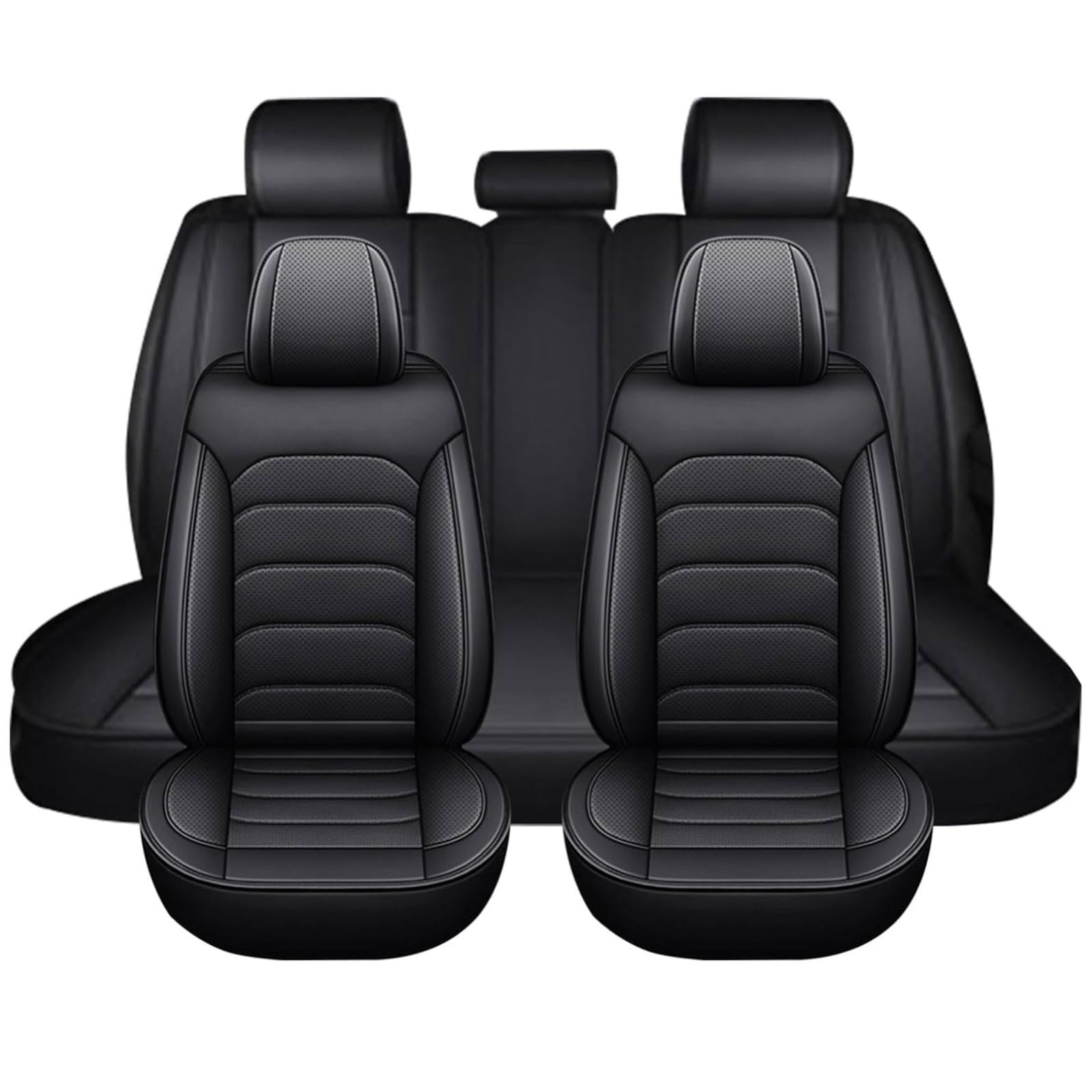 Auto Set Coprisedili Universale Coprisedile per Dacia Duster 2000-2026, Pelle PU Anteriori Posteriori Copri-Sedile Completo Impermeabile Comfort Accessori Interno(Black,per Dacia Duster 2000-2026)