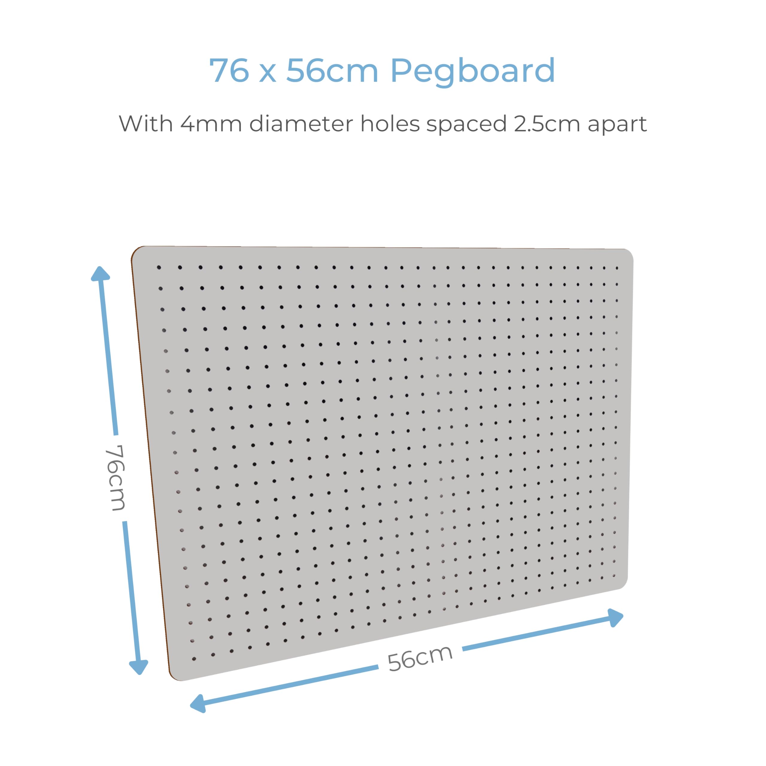 Cathedral Products Peg Board with 12 Hooks - White - 76x56cm - Image 3
