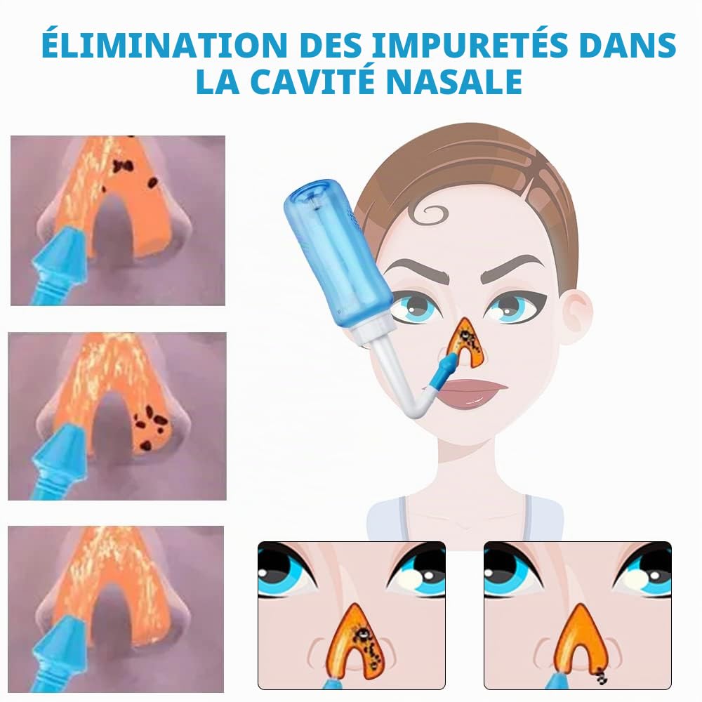 Kit Lavage de Nez - 300ml Bouteille + 40 Sachets Sel Nasal - Douche Nasale Irrigation Nasale Sinus Rinse Lavage Nasale Neti Pot Kit de Rinçage des Sinus (40 paquets)