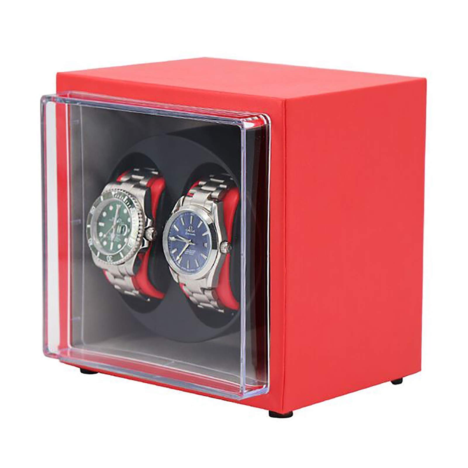 Watch Winders - 2-position PU Leather Watch Storage Display Case Dual-power Watch Winder Automatic Mechanical Watch Winding Box Household Portable Watch Shaker